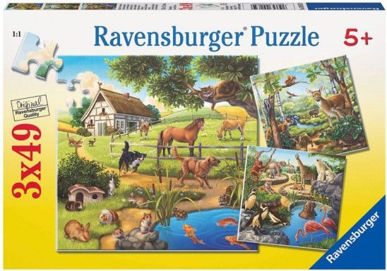 Ravensburger Domácí zvířata 3x49 dílků - obrázek 1