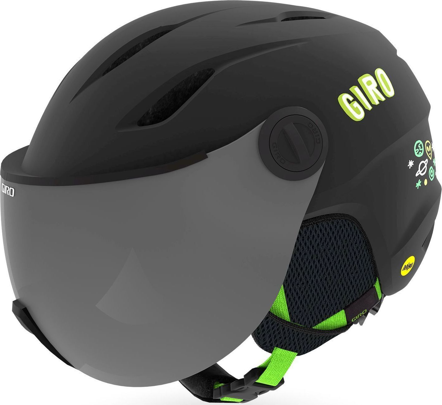 Giro Buzz MIPS - Mat Black/Bright Green Alien S-(52-55.5) - obrázek 1