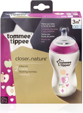 Tommee Tippee C2N 3m+ 340 ml kojenecká láhev s obrázky 2 ks - obrázek 2