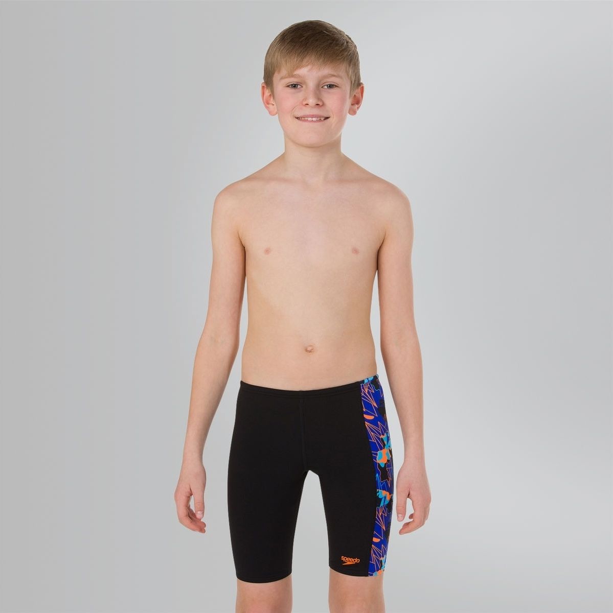 Speedo Lava Dive Allover Panel Jammer - black/blue/orange 152 - obrázek 2