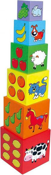 Dřevěná edukační pyramida kostky pro děti Viga - obrázek 1