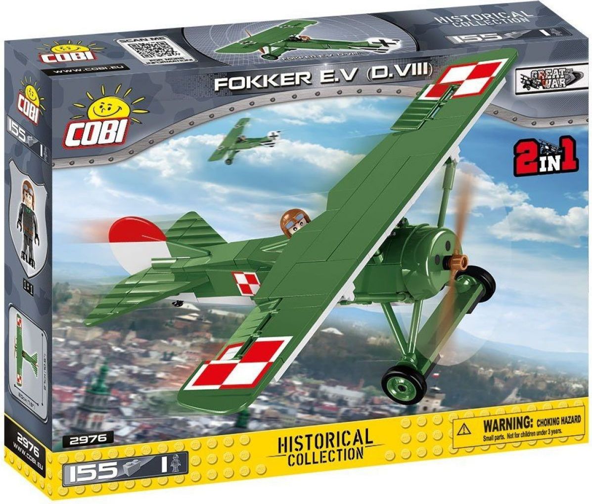 Cobi 2976 Malá armáda I. světová válka Fokker E.V (D. VIII) - obrázek 1