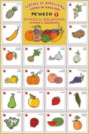 Rodinná hra Pexeso Učíme se anglicky: Ovoce a zelenina - obrázek 1