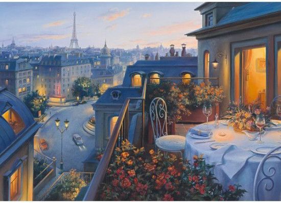 SCHMIDT Puzzle Romantický večer v Paříži 1000 dílků - obrázek 1