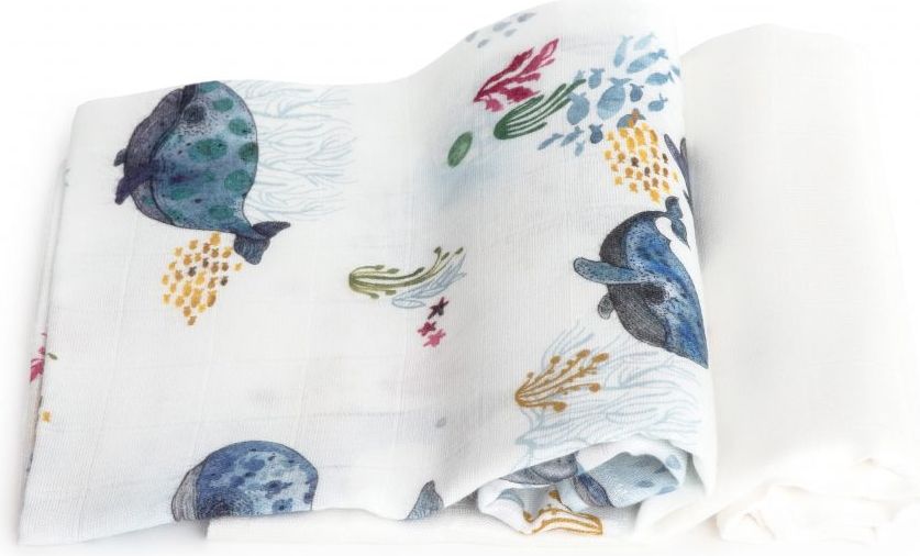 POOFI Bambusové swaddle OCEAN - obrázek 1