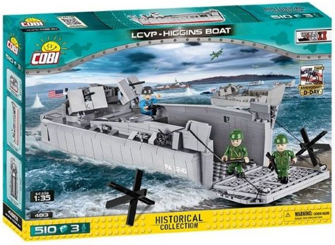 Cobi 4813 SMALL ARMY II WW LCVP Higgins Boat, 510 k, 3 f - obrázek 1