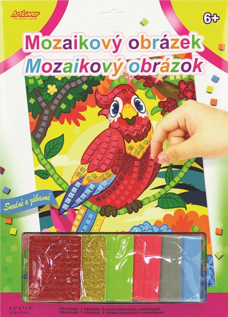 ARTLOVER Mozaikový obrázek Papoušek 20x29cm - obrázek 1