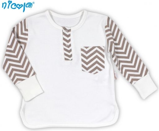 BIO kojenecké bavlněné tričko NICOL MEDVÍDEK - dlouhý rukáv - obrázek 1