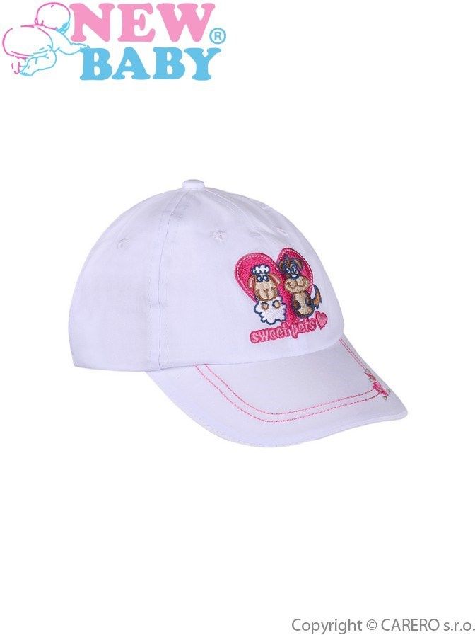Letní dětská kšiltovka New Baby Sweet Pets bílá 80 (9-12m) - obrázek 1