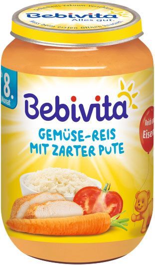 3x BEBIVITA Zelenina s rýží a krůtím masem (220 g) - masozeleninový příkrm - obrázek 2
