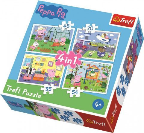 TREFL Puzzle Prasátko Peppa 4v1 (35,48,54,70 dílků) - obrázek 1
