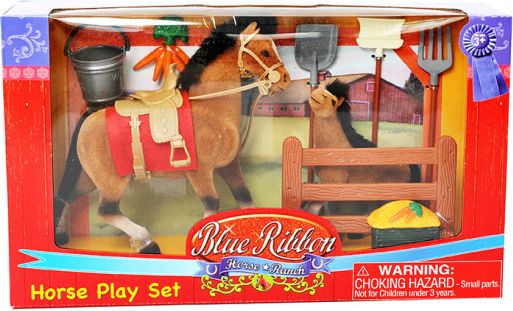 MAC TOYS Kůň 19 cm a 13 cm s příslušenstvím - obrázek 1