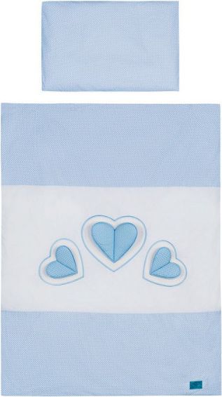 BELISIMA 5-dílné ložní povlečení Belisima Tři srdce 90/120 bílo-modré - obrázek 1