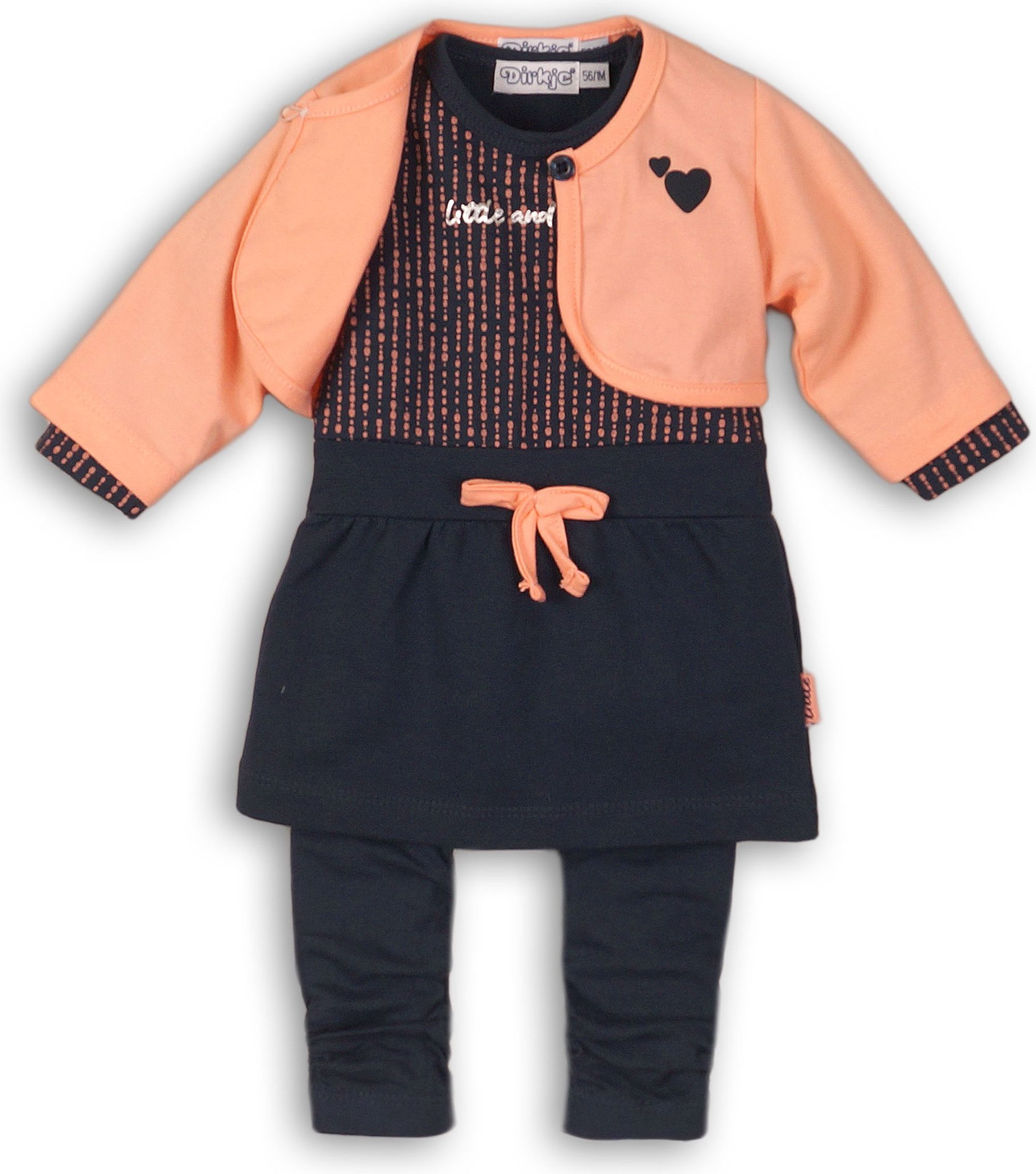 DIRKJE Set 3-dílný B-SO FRESH LITTLE AND LOVELY 74 Navy - Peach - obrázek 1