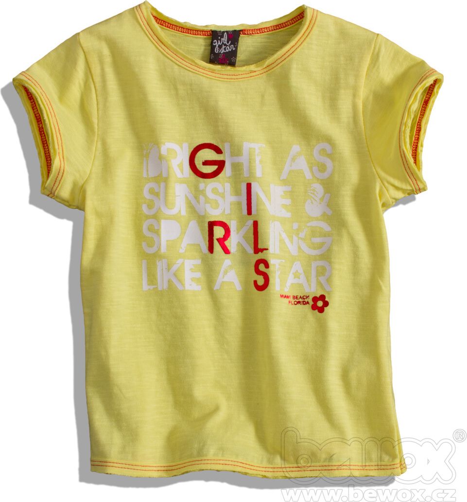 Dívčí tričko GIRLSTAR žluté Velikost: 110 - obrázek 1