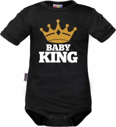 Body krátký rukáv Dejna Baby King - černé, Velikost koj. oblečení 80 (9-12m) - obrázek 1