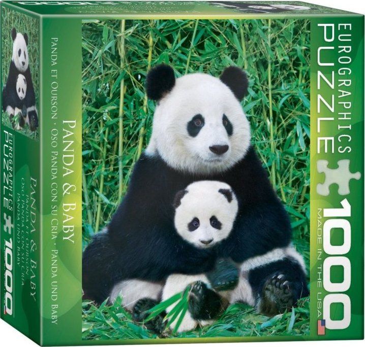 EUROGRAPHICS Puzzle Panda a mládě 1000 dílků - obrázek 2