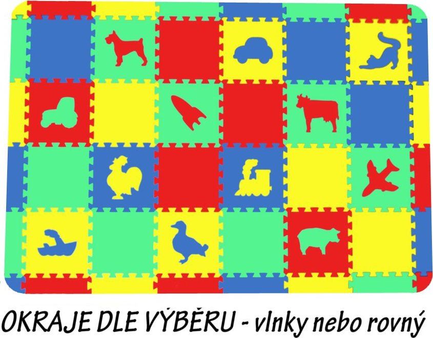 MALÝ GÉNIUS Pěnové puzzle koberec set II (8mm) mix-4 - obrázek 1