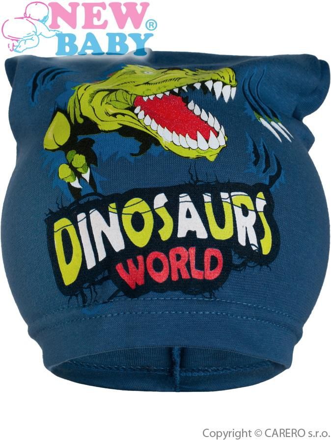 Jarní dětská čepička New Baby dino modrá 104 (3-4r) - obrázek 1
