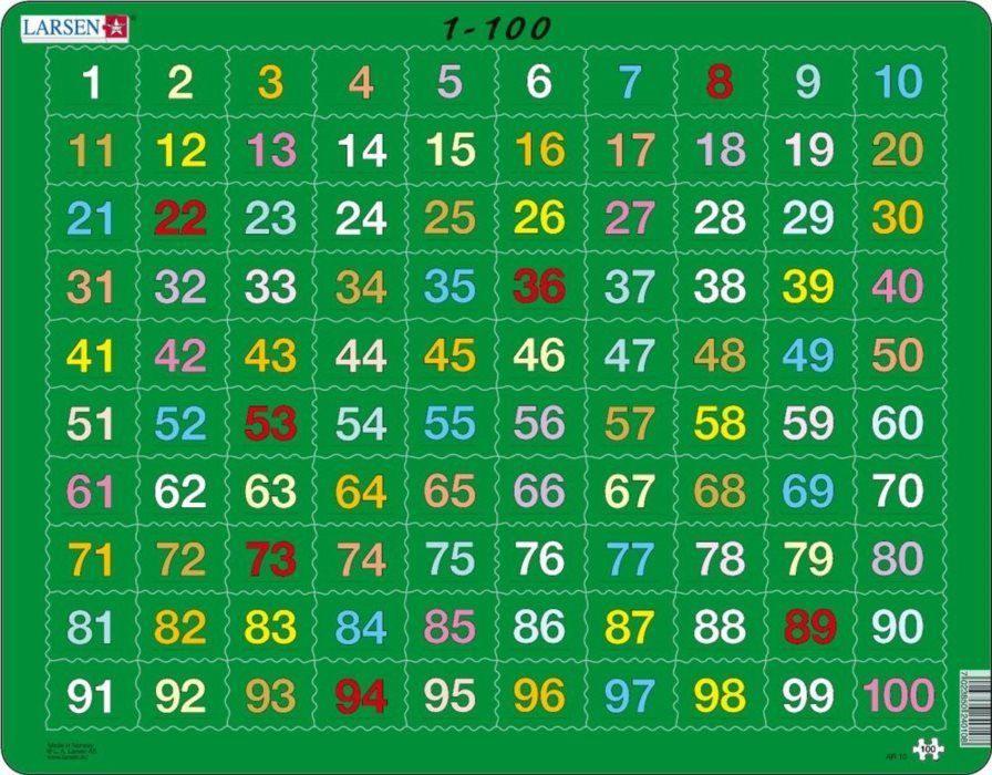 LARSEN Puzzle Počítání do 100 - 100 dílků - obrázek 1
