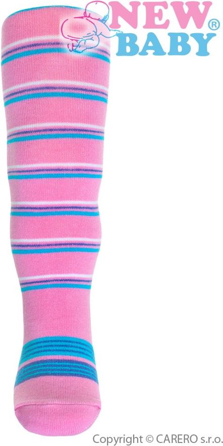 Bavlněné punčocháčky New Baby s ABS růžové zebra s pruhy 104 (3-4r) - obrázek 3