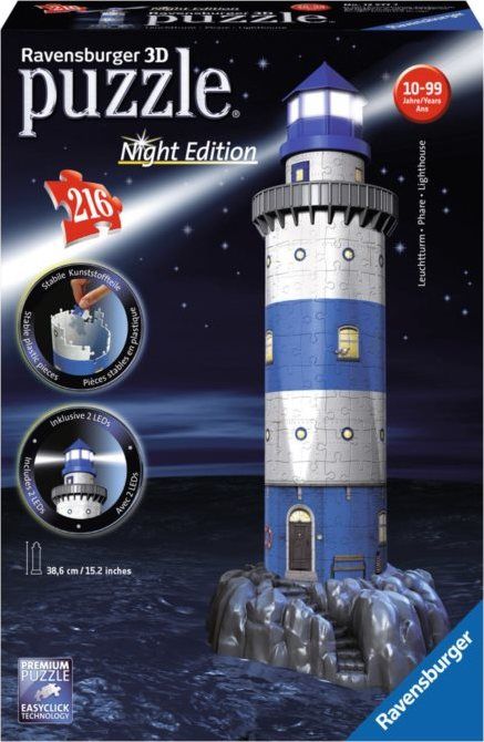 RAVENSBURGER Svítící 3D puzzle Noční edice Maják 216 dílků - obrázek 1