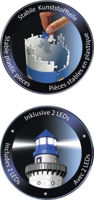 RAVENSBURGER Svítící 3D puzzle Noční edice Maják 216 dílků - obrázek 3