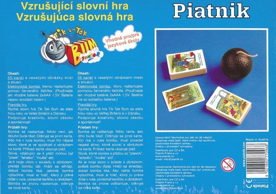 Karetní hra se slovy Tik Tak Bum Junior, PIATNIK - obrázek 3