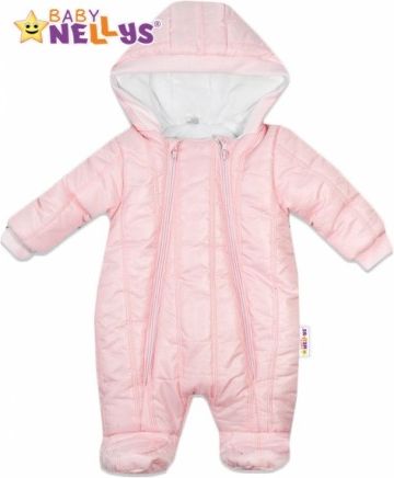 Kombinézka s kapuci LUX Baby Nellys ®prošívaná - sv. růžová, Velikost koj. oblečení 74 (6-9m) - obrázek 1