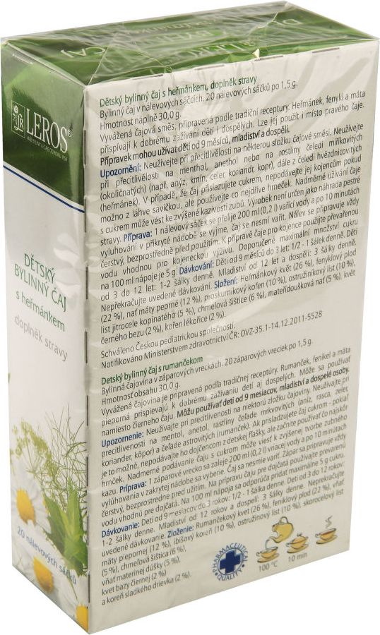 LEROS Dětský bylinný čaj s heřmánkem 20x1.5g - obrázek 2