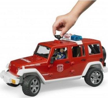 Bruder Červený požární vůž JEEP WRANGLER s panáčkem - obrázek 2