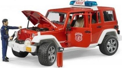 Bruder Červený požární vůž JEEP WRANGLER s panáčkem - obrázek 3