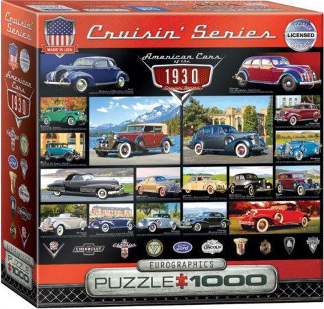 EUROGRAPHICS Puzzle Americká auta z roku 1930, 1000 dílků - obrázek 1