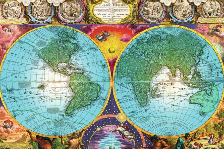 RAVENSBURGER Puzzle Historická mapa 3000 dílků - obrázek 1