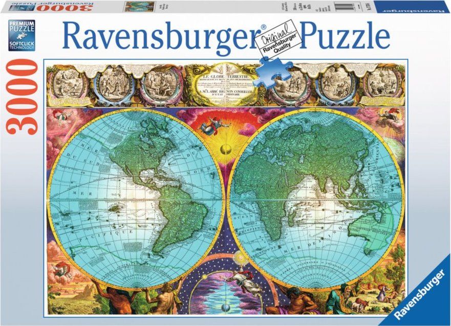 RAVENSBURGER Puzzle Historická mapa 3000 dílků - obrázek 2