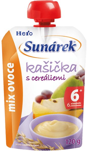 6x SUNÁREK Kašička s cereáliemi mix ovoce (120 g) - obrázek 2