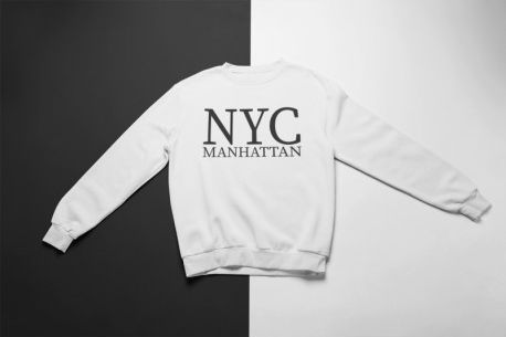 KIDSBEE Super klučičí tepláková mikina Nyc Manhattan - bílá, Velikost koj. oblečení 122 - obrázek 1