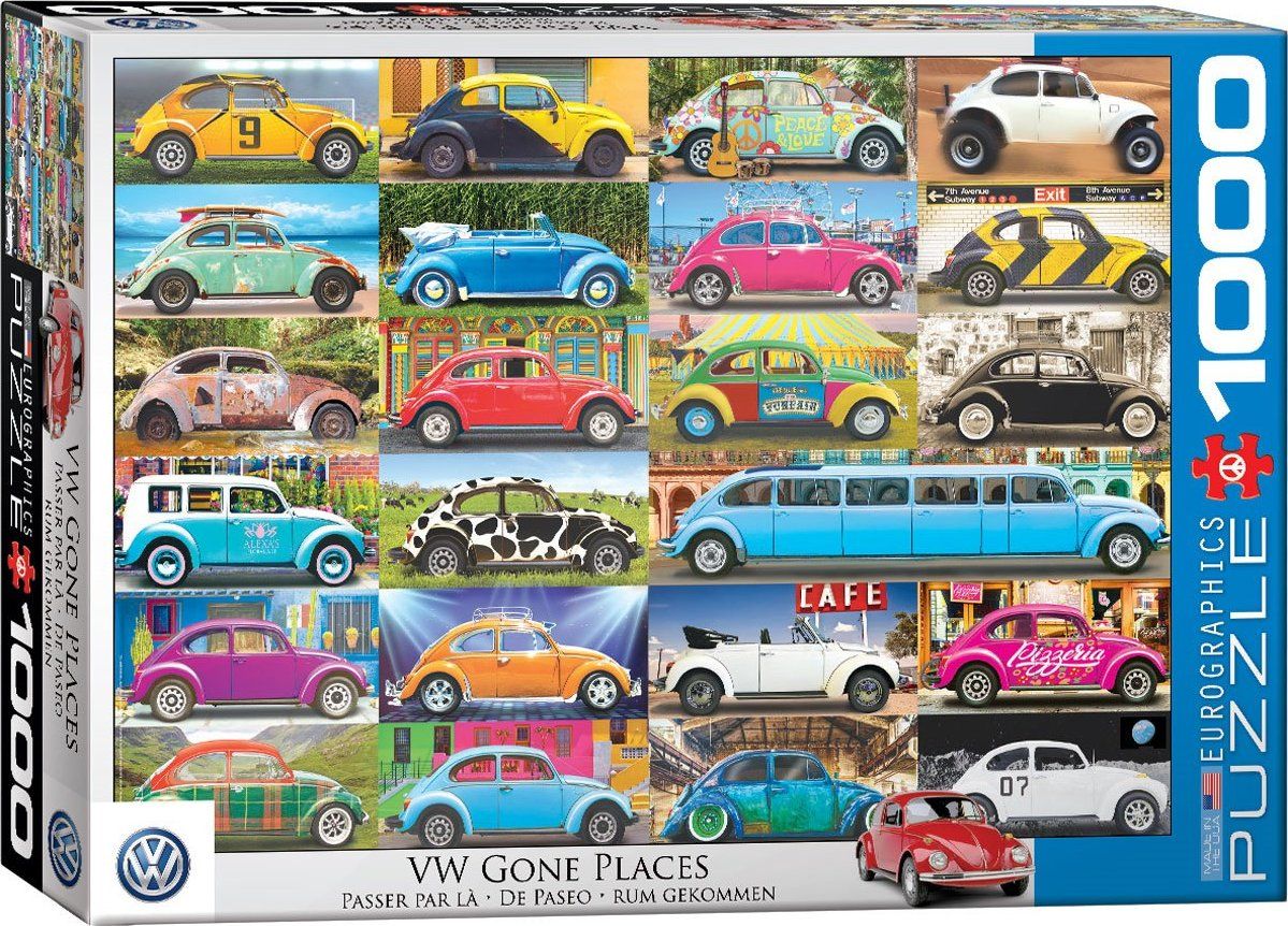 EUROGRAPHICS Puzzle Volkswagen Brouk na cestách 1000 dílků - obrázek 1
