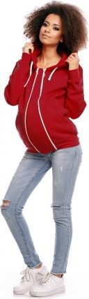 Be MaaMaa Těhotenská mikina VANDA s kapucí - červená - obrázek 1
