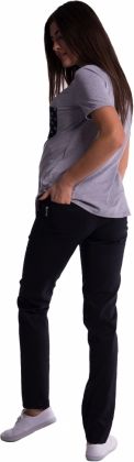 Be MaaMaa Těhotenské kalhoty s mini těhotenským pásem - černé, vel. XXL - obrázek 1