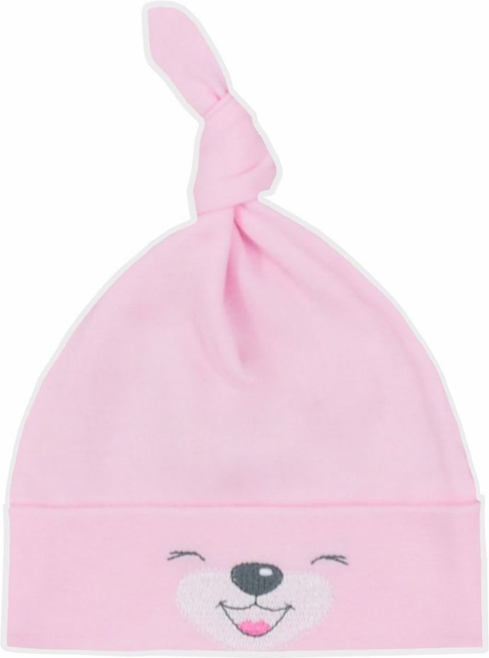 Bavlněná kojenecká čepička Bobas Fashion Lucky růžová 68 (4-6m) - obrázek 1
