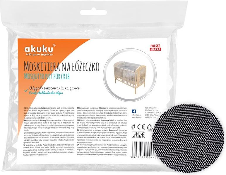 Moskytiéra na dětskou postýlku Akuku bílá - obrázek 3