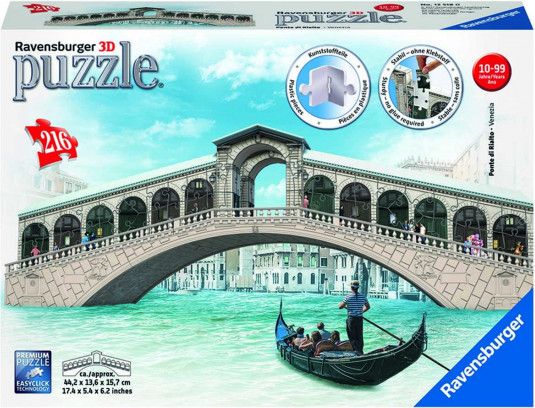 RAVENSBURGER 3D puzzle Most Ponte di Rialto 216 dílků - obrázek 1