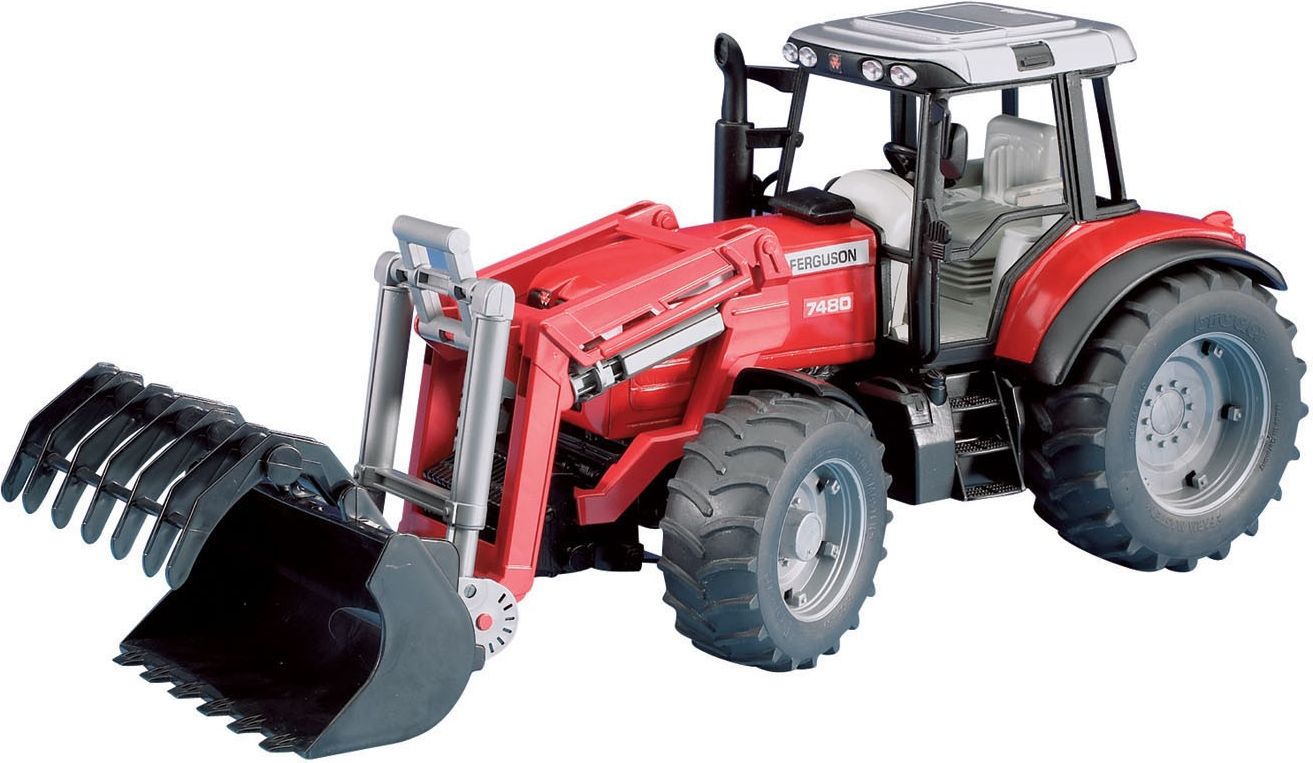 BRUDER 02042 Traktor MASSEY FERGUSON+čelní nakladač - obrázek 1