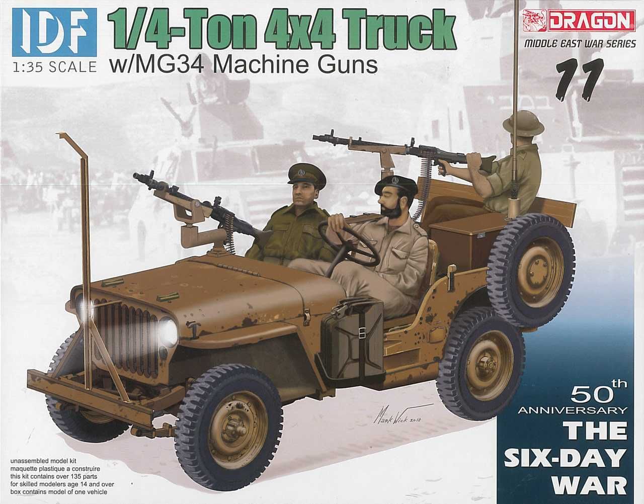 DRAGON Model Kit military 3609 - IDF 1/4-Ton 4x4 Truck w/MG34 Machine Guns (1:35) - obrázek 1