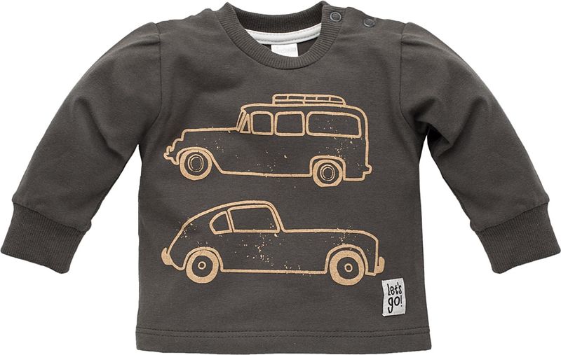 PINOKIO Triko dlouhý rukáv Old Cars vel. 104 – grafitové - obrázek 1