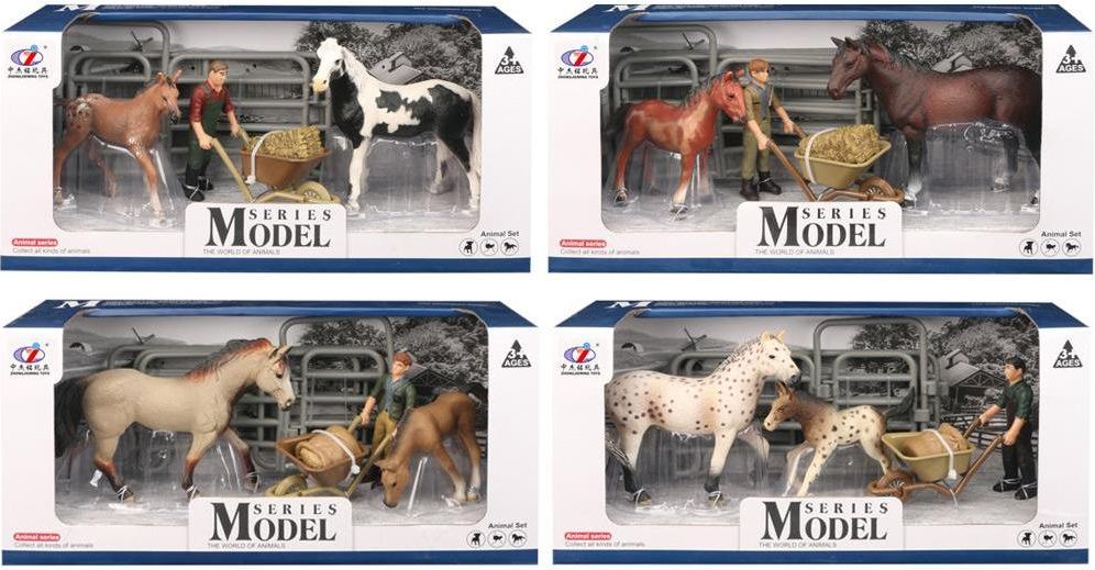 Sada Model Svět zvířat 1 kůň a hříbě s figurkou - obrázek 1