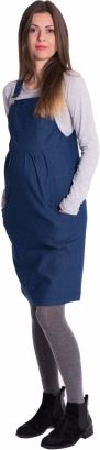 Be MaaMaa Těhotenské,zahradníčkové šaty - jeans, vel. XXL - obrázek 1
