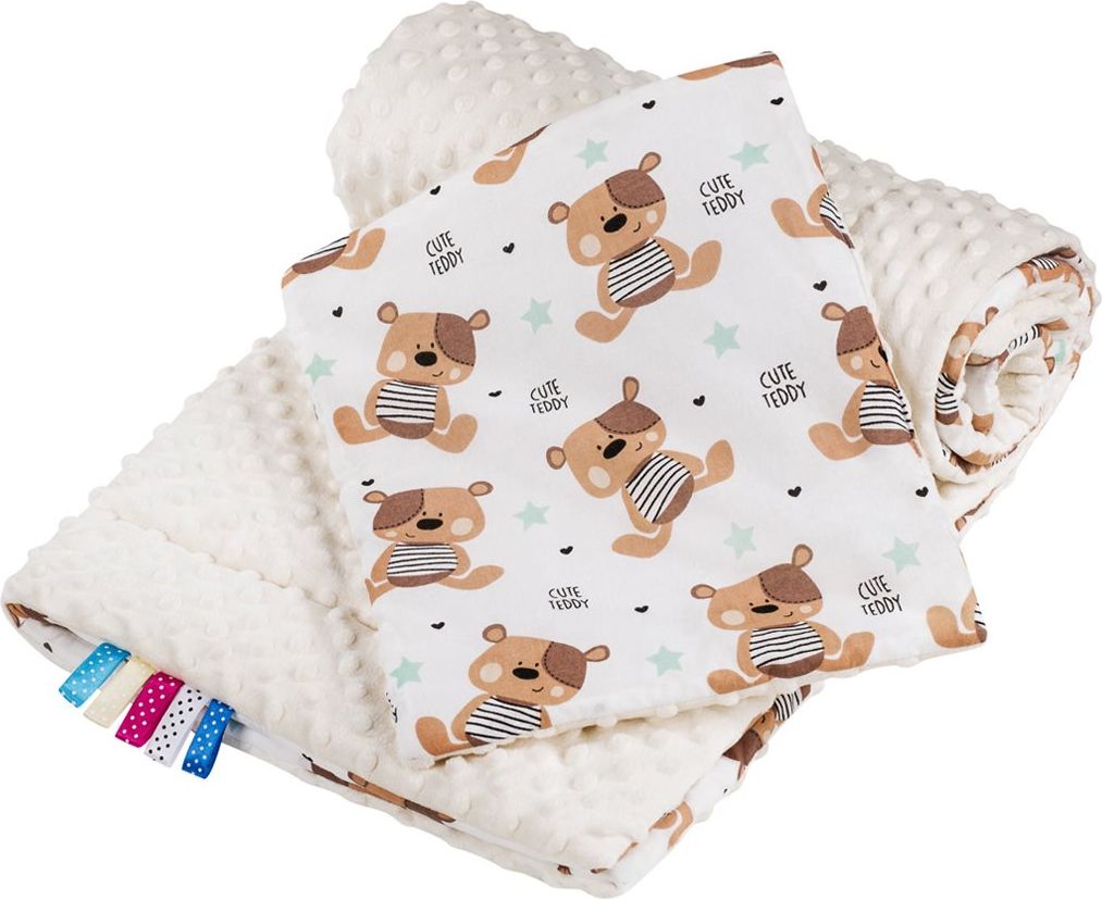 Oboustranný Set z Minky do kočárku New Baby teddy béžový - obrázek 1
