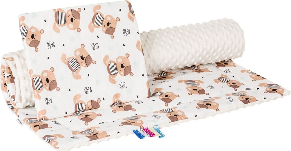 Oboustranný Set z Minky do kočárku New Baby teddy béžový - obrázek 2